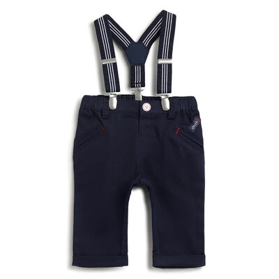 Boys Dark Blue Solid Trouser